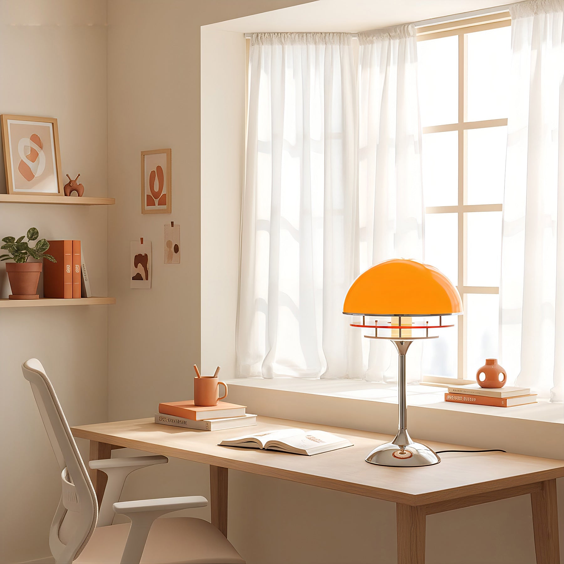Bauhaus Tafellamp met Acryldiscs Oranje of Wit | Sansoti