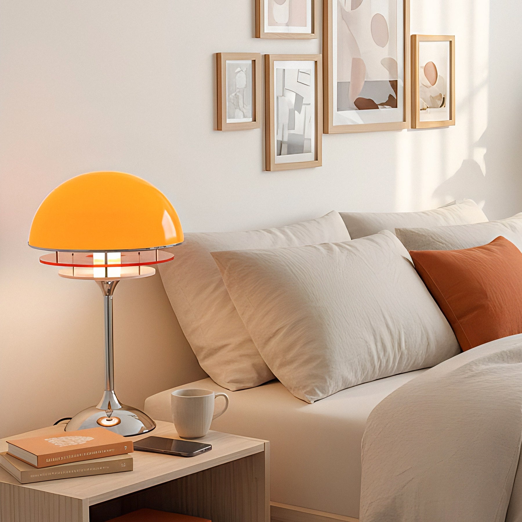 Bauhaus Tafellamp met Acryldiscs Oranje of Wit | Sansoti