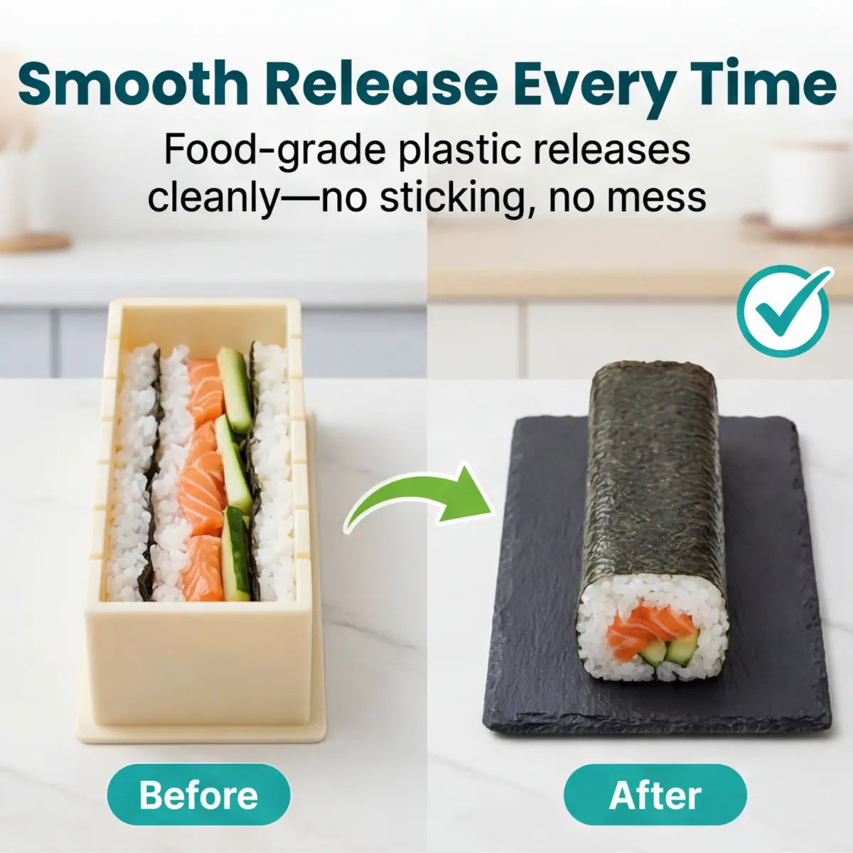 Sushi Vormset met Snijgeleiders – Perfecte Rechthoekige Maki Zonder Roltechniek | Sansoti
