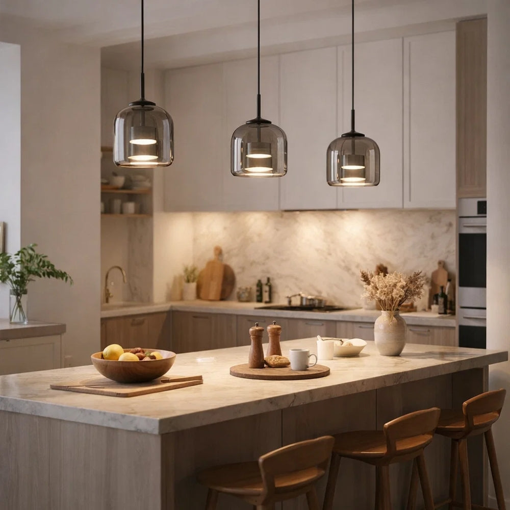 Hanglamp Glas Ombre Metaal LED 33cm Modern Design | Sansoti