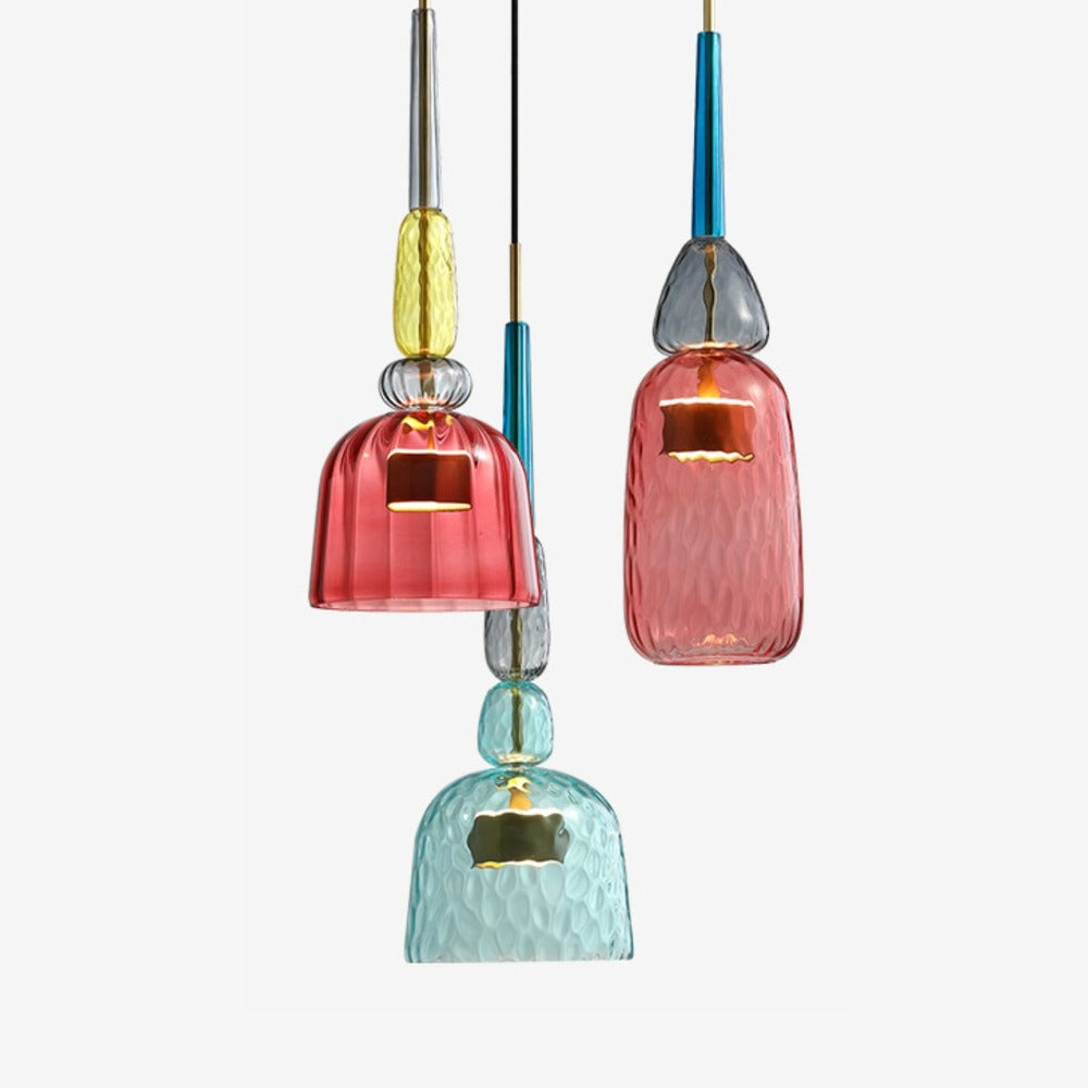 Design Glazen Hanglamp Met Gekleurd Glas En Geïntegreerde Led Moderne Cilindervormige Plafondlamp Voor Keuken Eettafel Woonkamer Met Verstelbaar Snoer | Sansoti