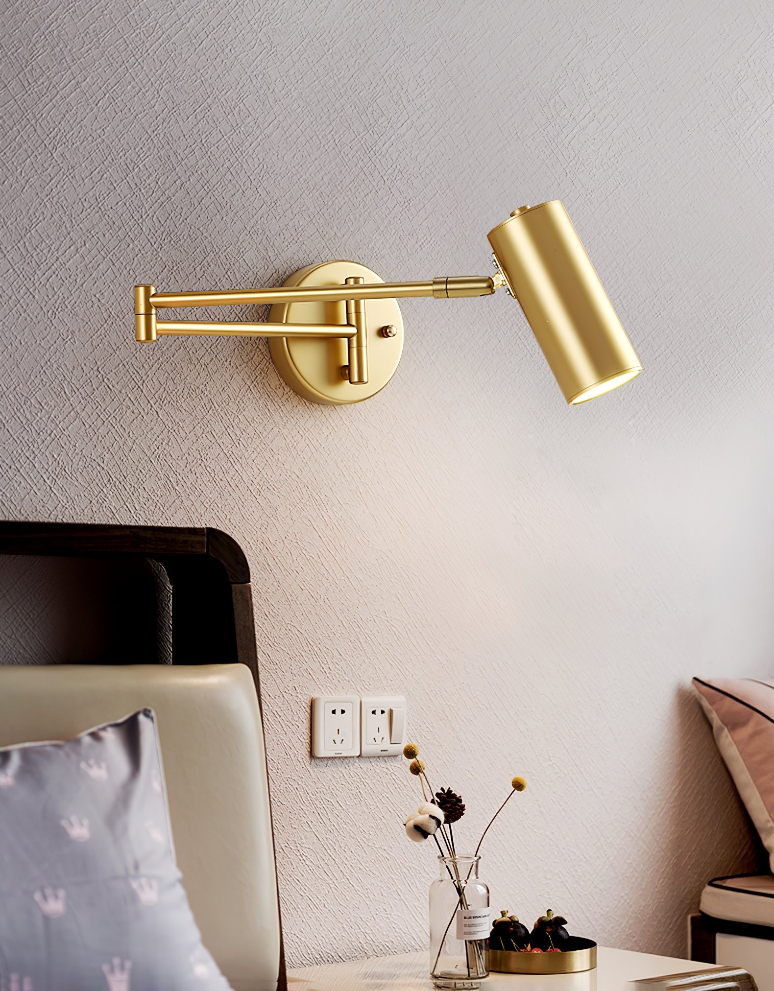 Wandlamp Verstelbare Scharnier Arm Leeslamp met Draaibare Montage 3000K Warm Wit | Sansoti