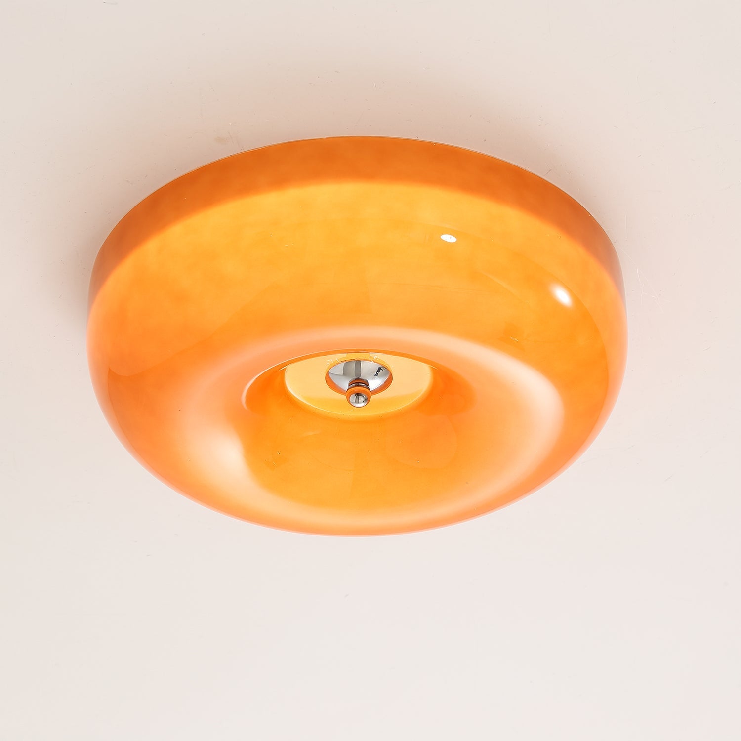 Plafonnier verre LED métal blanc salon chambre hall plafonnier rond en verre lumière de plafond moderne | Restfield