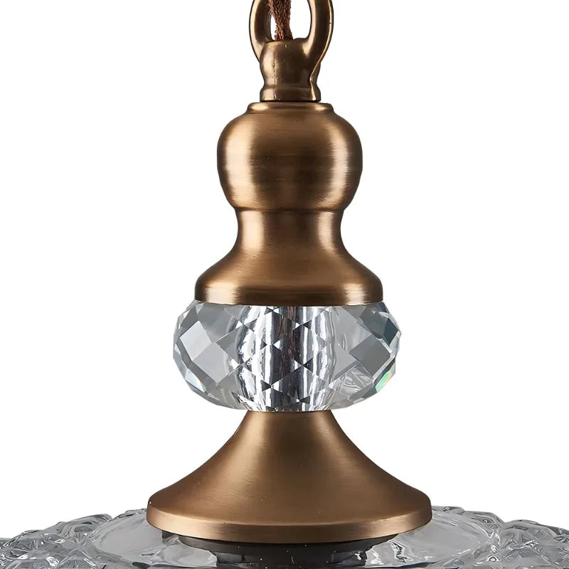 Vintage Hanglamp Glas Messing Bloemmotief Groen Zwart | Sansoti