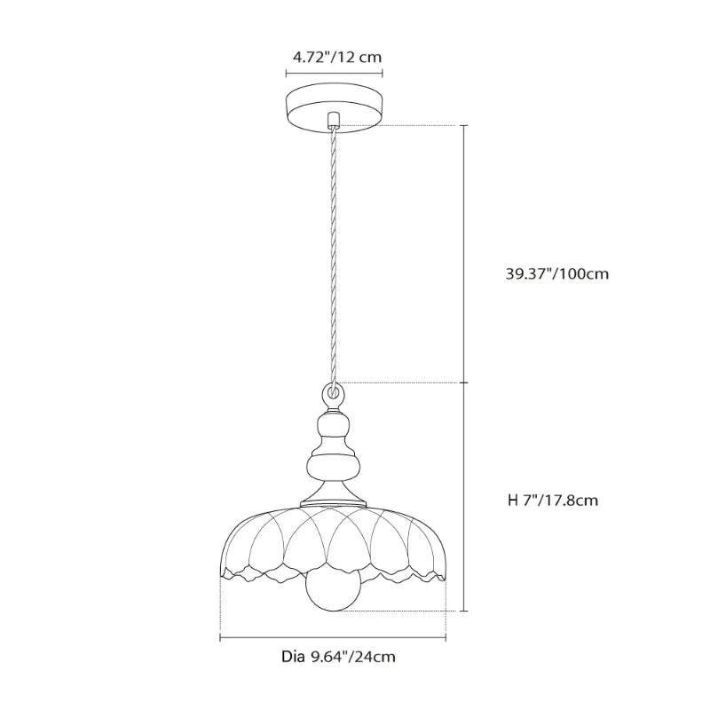 Vintage Hanglamp Glas Messing Bloemmotief Groen Zwart | Sansoti