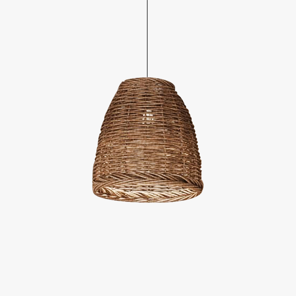 Rattan Pendant Light Vintage Chandelier E27 Dining Room Bedroom Living Room Natural Woven Ceiling Light | Sansoti