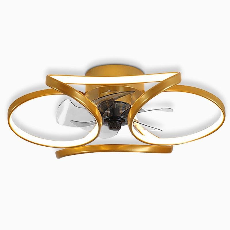 Moderne Blumen-Deckenventilator mit LED-Beleuchtung und Fernbedienung 3000K–6000K Dimmbar in Gold, Weiß oder Schwarz | Restfield