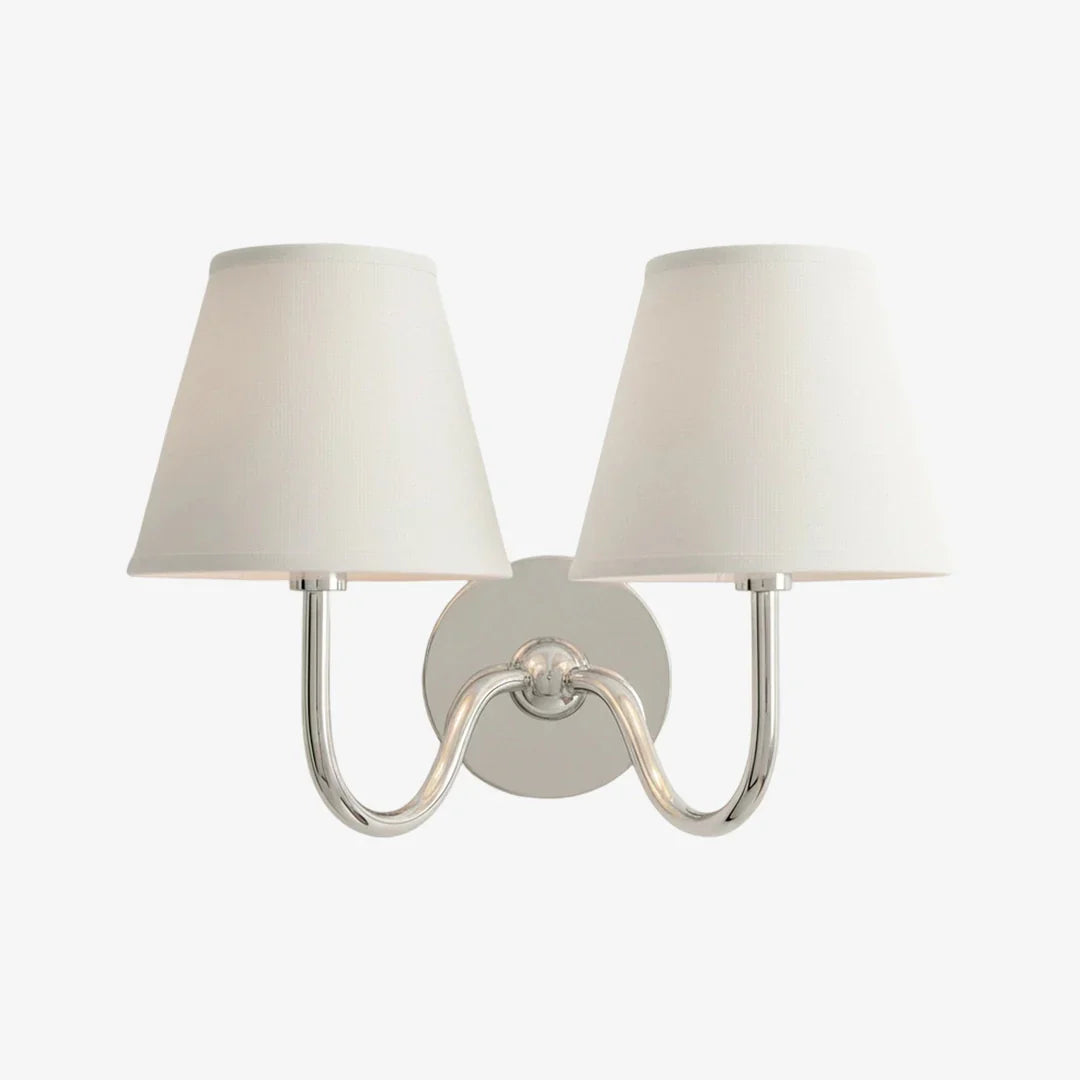 Wandlamp met Plissé Kap – Klassieke Wandverlichting Metaal & Linnen Landelijk Slaapkamer Hal Leeshoek Huis Interieur | Sansoti