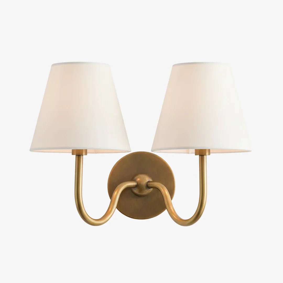 Wandlamp met Plissé Kap – Klassieke Wandverlichting Metaal & Linnen Landelijk Slaapkamer Hal Leeshoek Huis Interieur | Sansoti