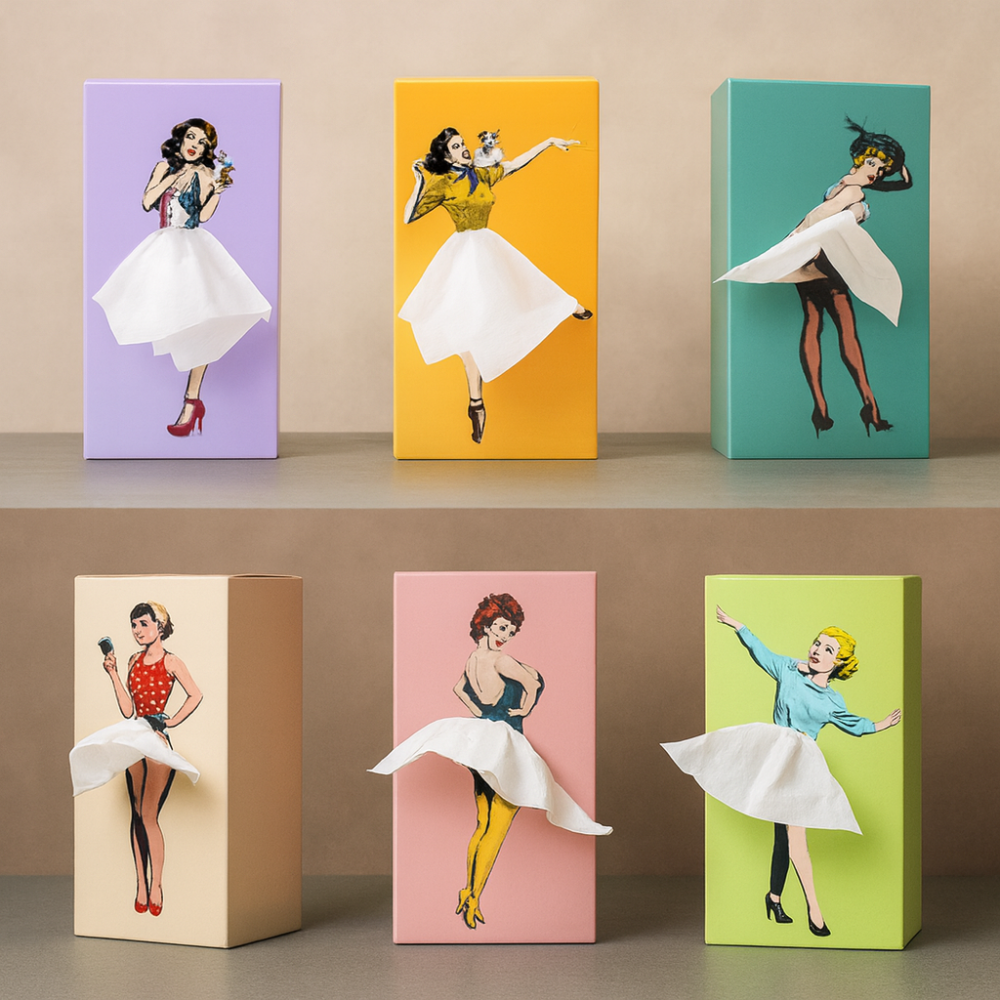 Decoratieve Tissuedooshouder Figuurvorm Rok Design Opberger voor Woonkamer Slaapkamer Badkamer Bureau Moderne Woondecoratie Tissue Box Houder | Sansoti