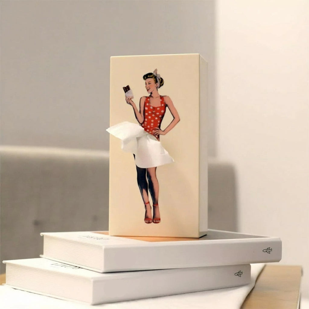 Decoratieve Tissuedooshouder Figuurvorm Rok Design Opberger voor Woonkamer Slaapkamer Badkamer Bureau Moderne Woondecoratie Tissue Box Houder | Sansoti