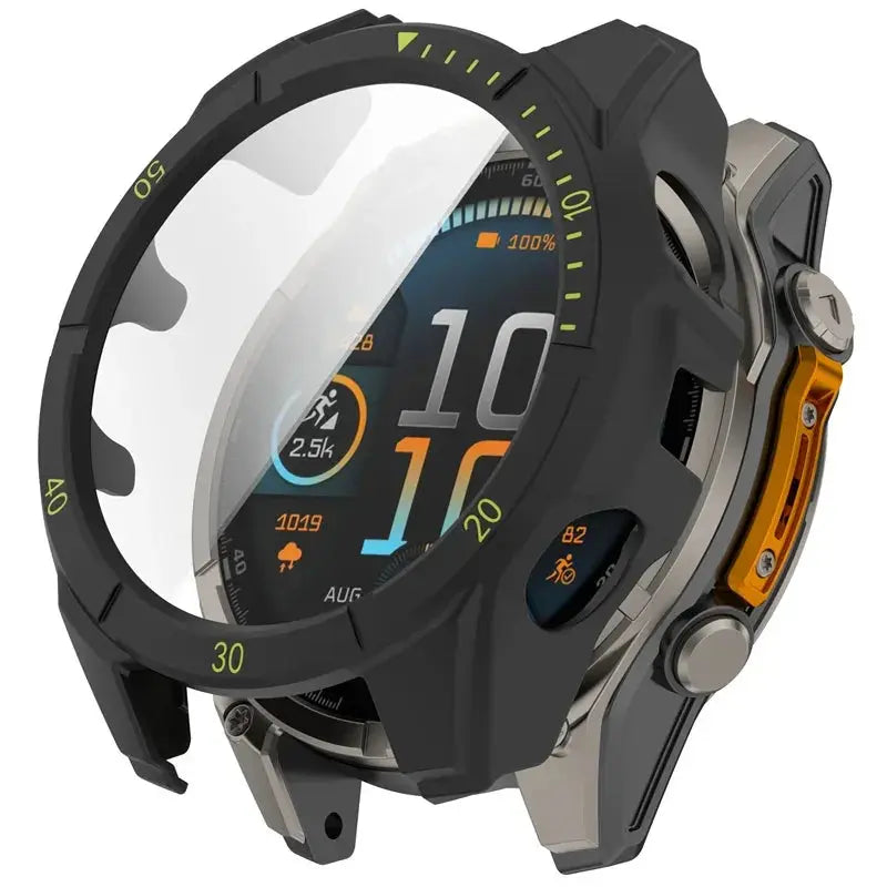 Protective Case for Smartwatch with Tempered Glass Screen Protection 51mm 47mm 43mm Black Transparent Watch | Sansoti