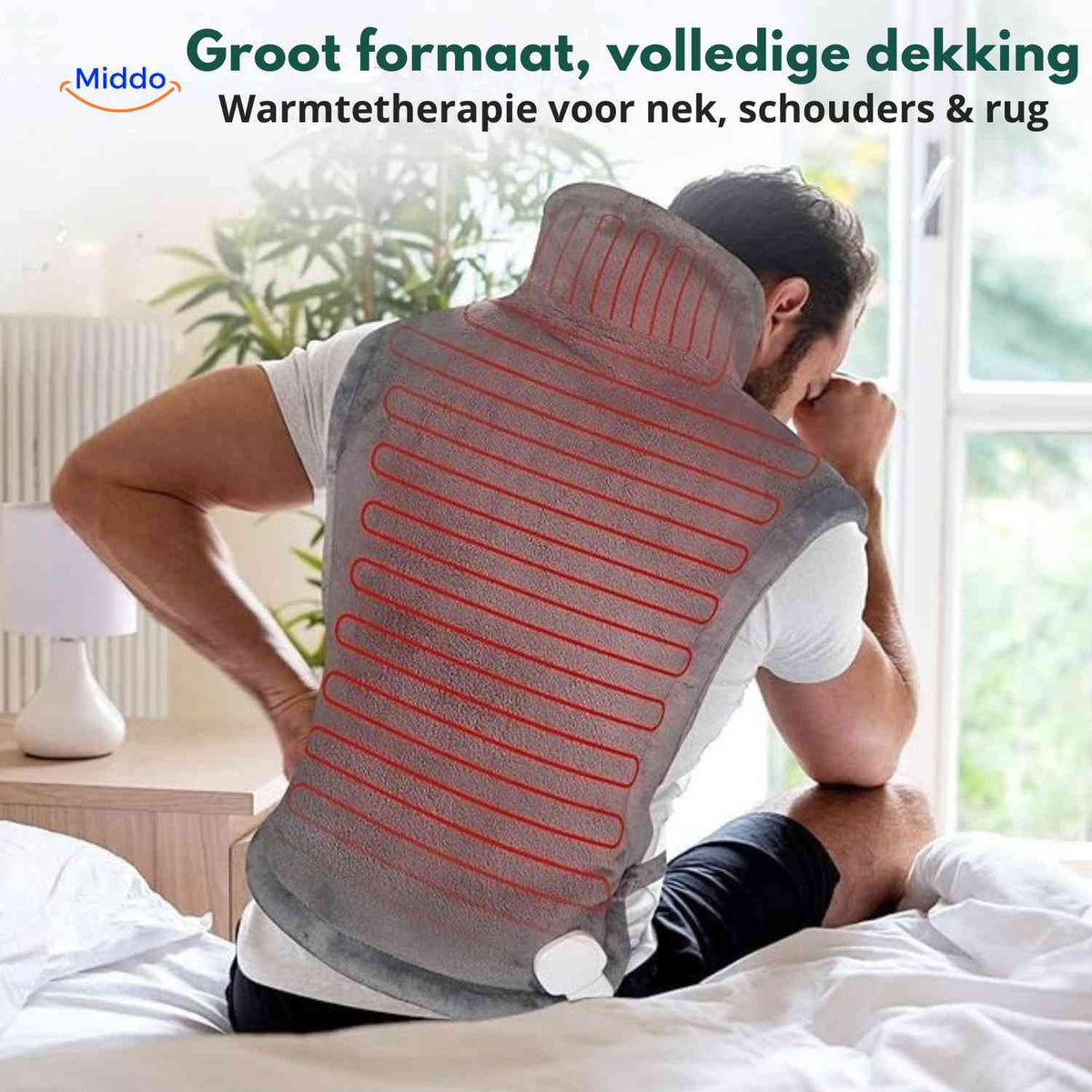 Heated Neck Wrap Flannel Gray 6 Heat Settings 90min Timer Neck Shoulders Back Muscle Relaxation Home | Sansoti