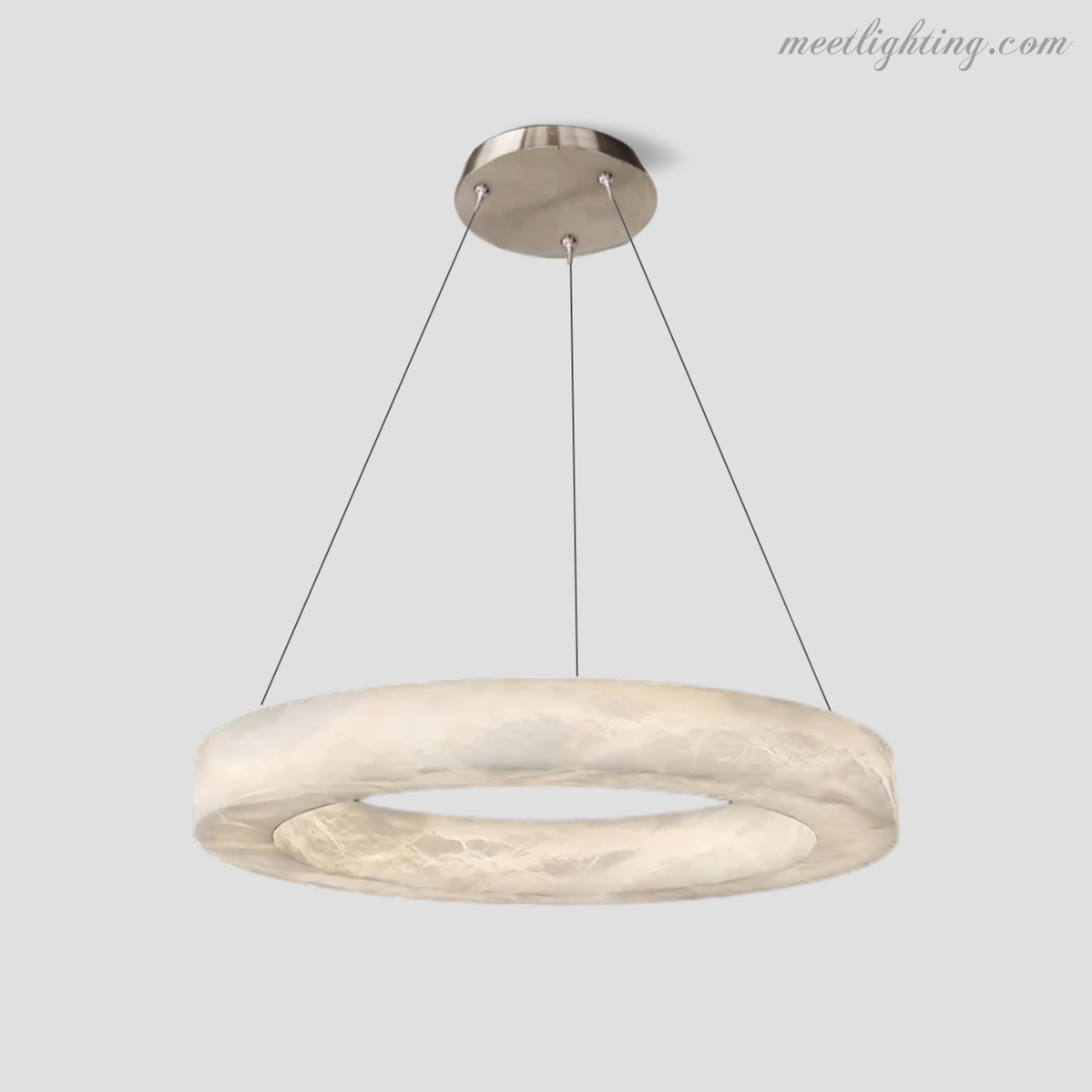 Runder Alabaster-Kronleuchter mit integrierter LED-Beleuchtung Messing Bronze 50-152cm Essecke Wohnzimmer Esstisch | Sansoti