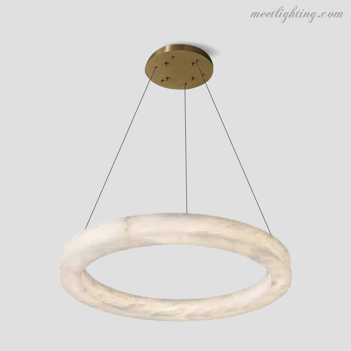 Runder Alabaster-Kronleuchter mit integrierter LED-Beleuchtung Messing Bronze 50-152cm Essecke Wohnzimmer Esstisch | Sansoti