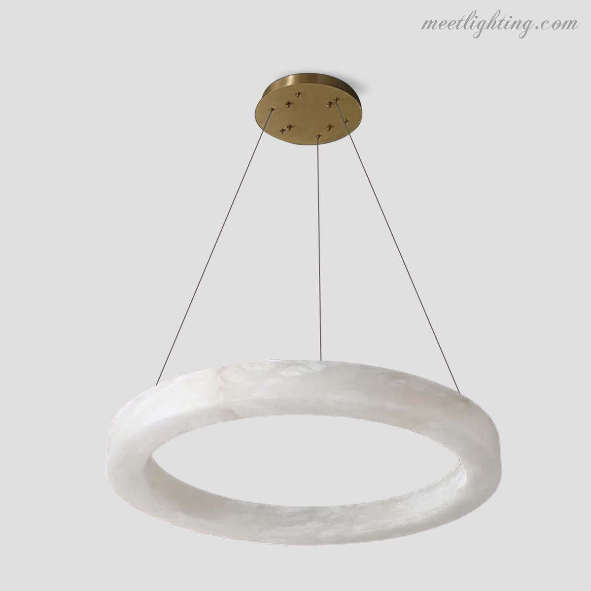 Runder Alabaster-Kronleuchter mit integrierter LED-Beleuchtung Messing Bronze 50-152cm Essecke Wohnzimmer Esstisch | Sansoti