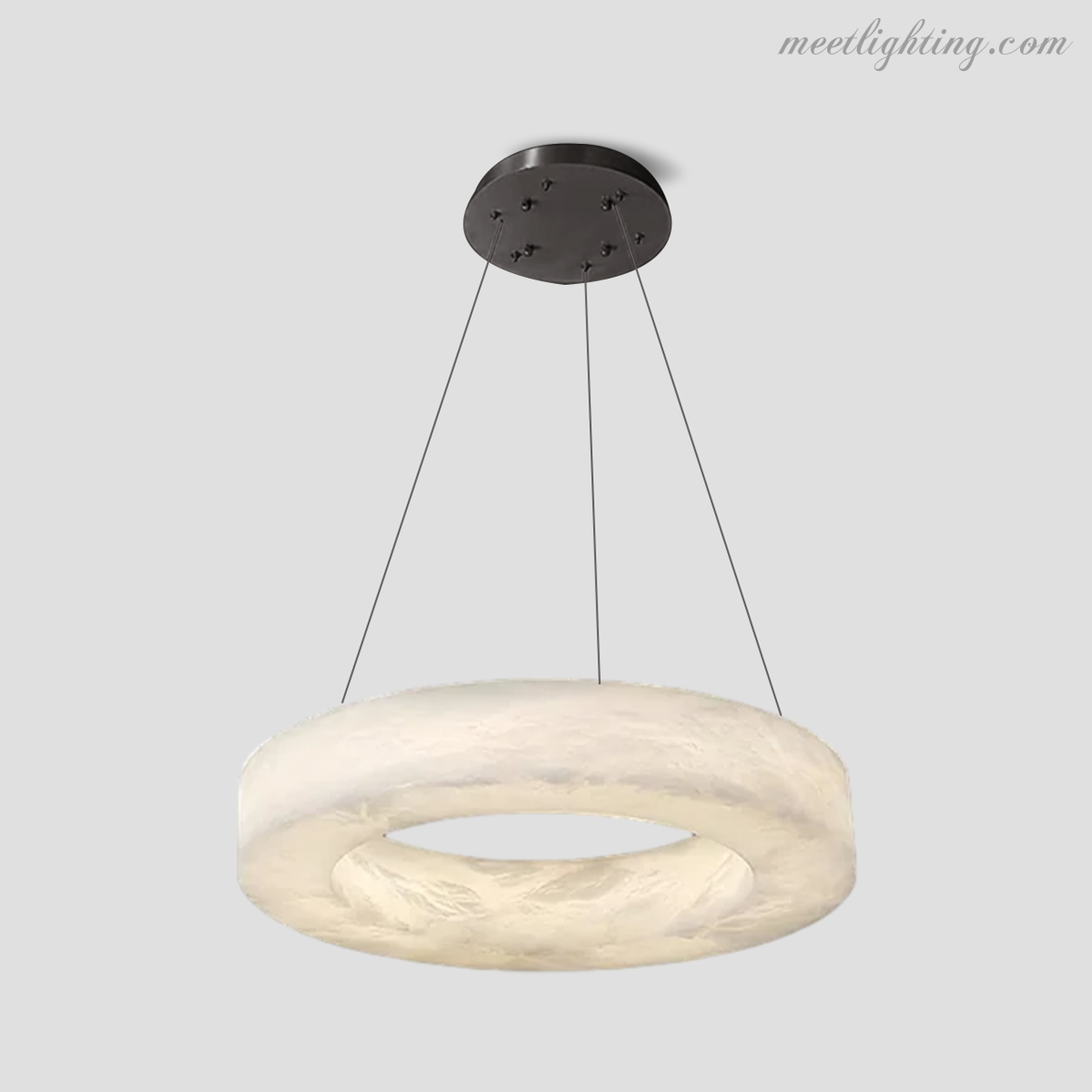 Runder Alabaster-Kronleuchter mit integrierter LED-Beleuchtung Messing Bronze 50-152cm Essecke Wohnzimmer Esstisch | Sansoti