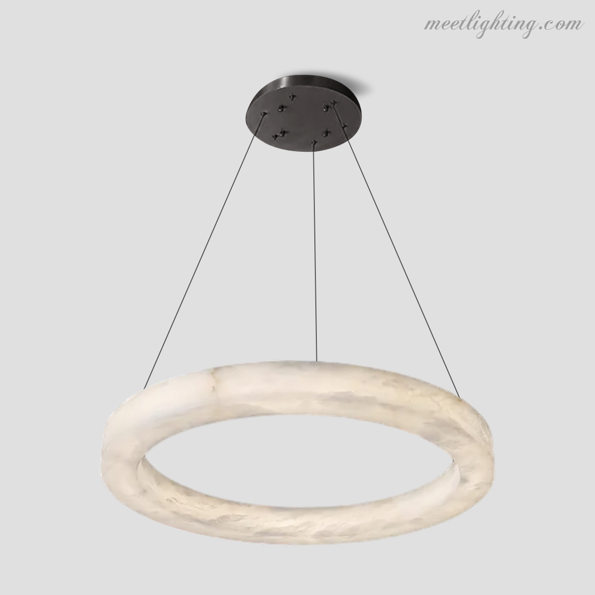 Runder Alabaster-Kronleuchter mit integrierter LED-Beleuchtung Messing Bronze 50-152cm Essecke Wohnzimmer Esstisch | Sansoti