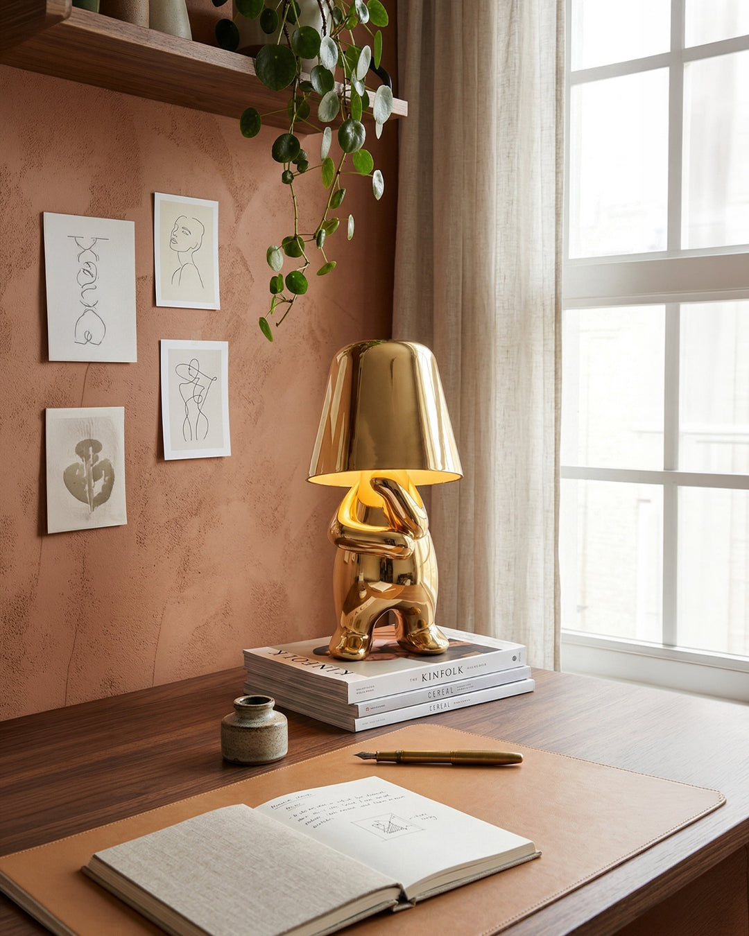 Metalen Tafellamp Sculptuur Figuur Sfeerlicht Touch Dimbaar LED Nachtlampje Goud Zilver Modern Design Decoratief | Sansoti
