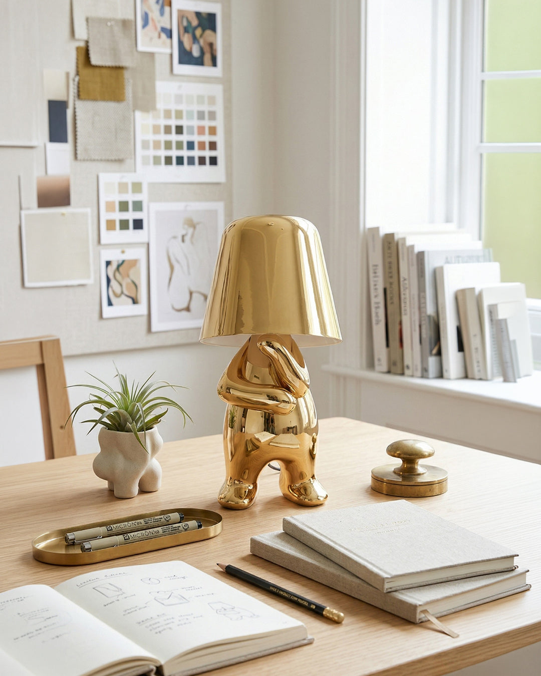 Metalen Tafellamp Sculptuur Figuur Sfeerlicht Touch Dimbaar LED Nachtlampje Goud Zilver Modern Design Decoratief | Sansoti