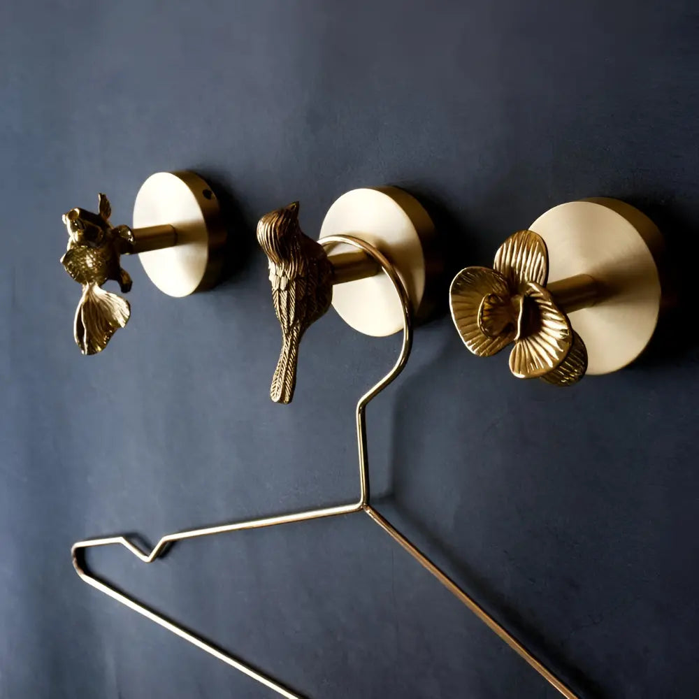 Wandhaak Massief Messing met Gouden Afwerking – Decoratief Dierenmotief voor Entree Slaapkamer Badkamer | Sansoti