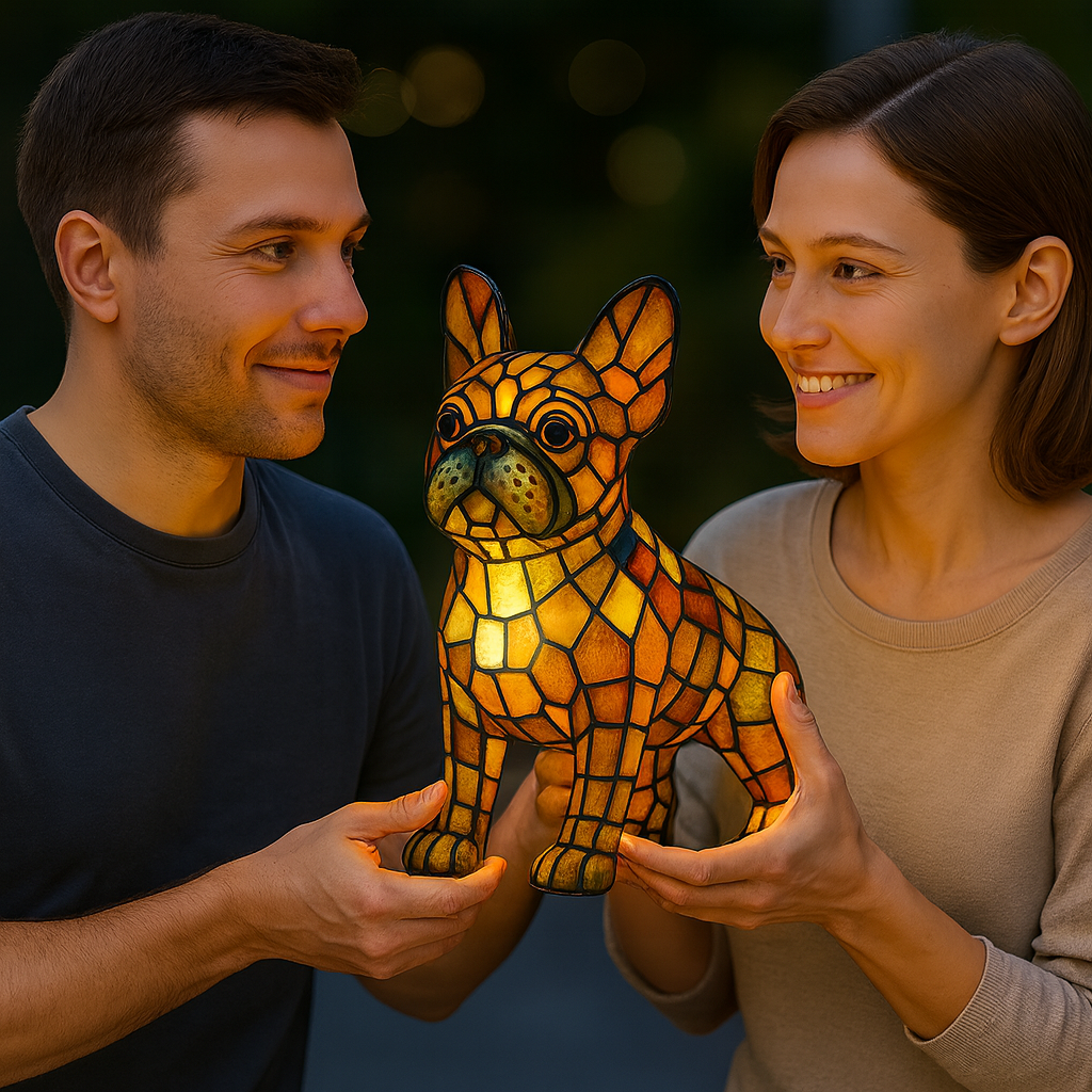 Hondenlamp Glas-in-Lood Sfeerverlichting Meerkleurig Mozaïek Dierenthema | Sansoti