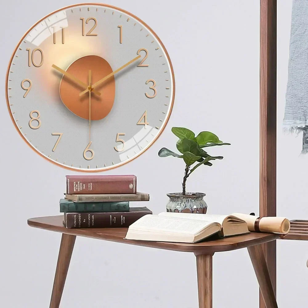 Stille Wandklok met Digitaal Verloopgoud Design 20cm | Sansoti