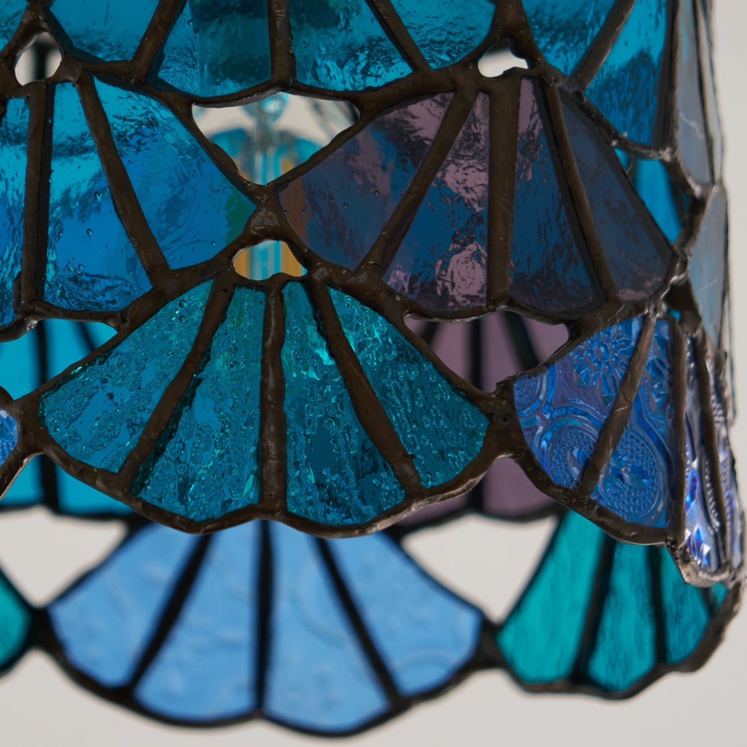 Vezari Tiffany plafondlamp glas mozaïek messing E14 blauw roze badkamer gang plafondverlichting vintage plafondlamp Tiffany stijl | Sansoti
