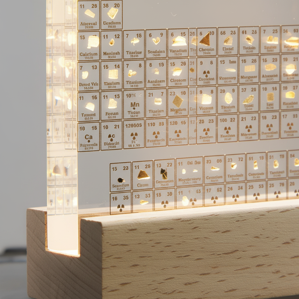 Periodiek Systeem Display met LED Verlichting Educatieve Tafeldecoratie Wetenschappelijke Presentatie Chemie | Sansoti