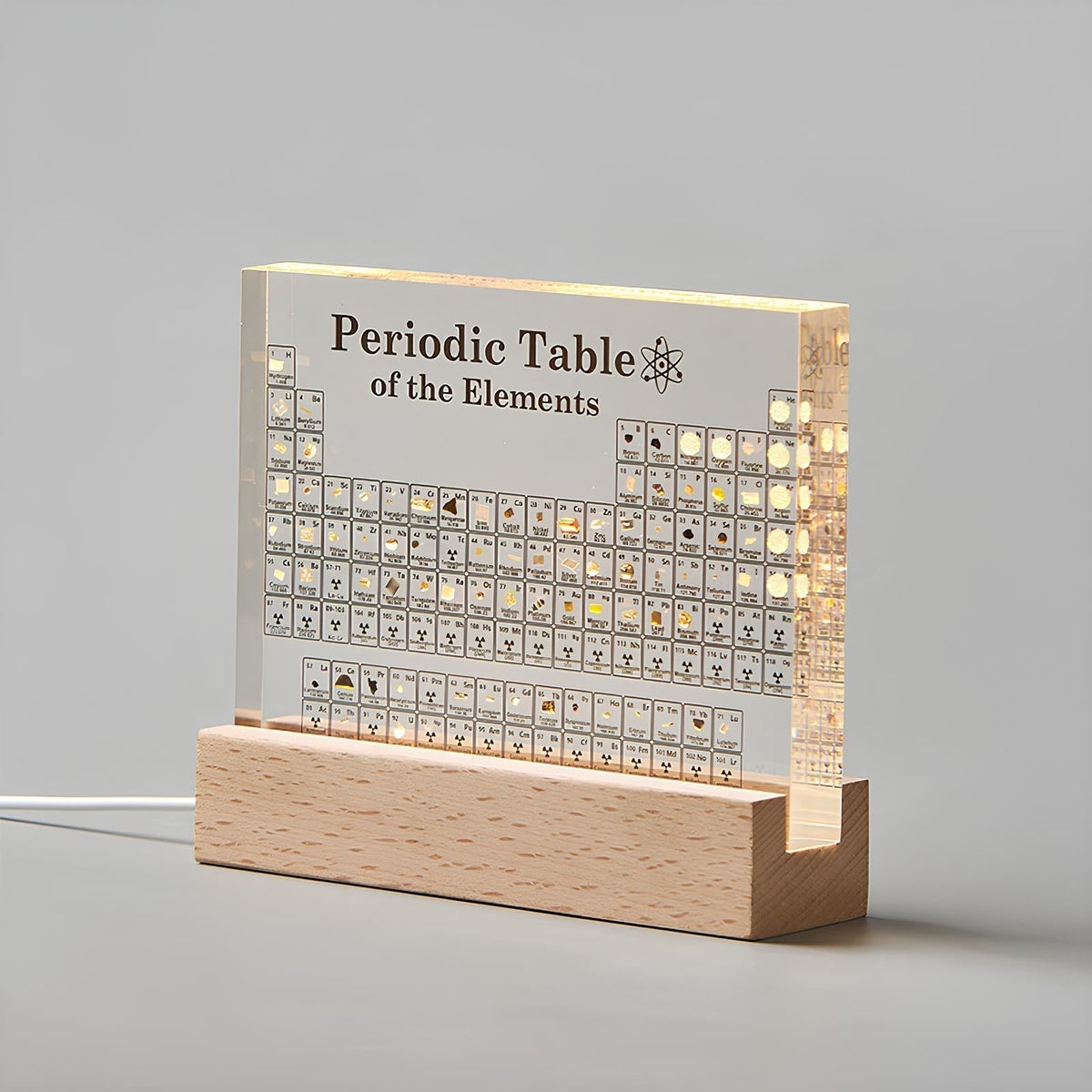 Periodiek Systeem Display met LED Verlichting Educatieve Tafeldecoratie Wetenschappelijke Presentatie Chemie | Sansoti