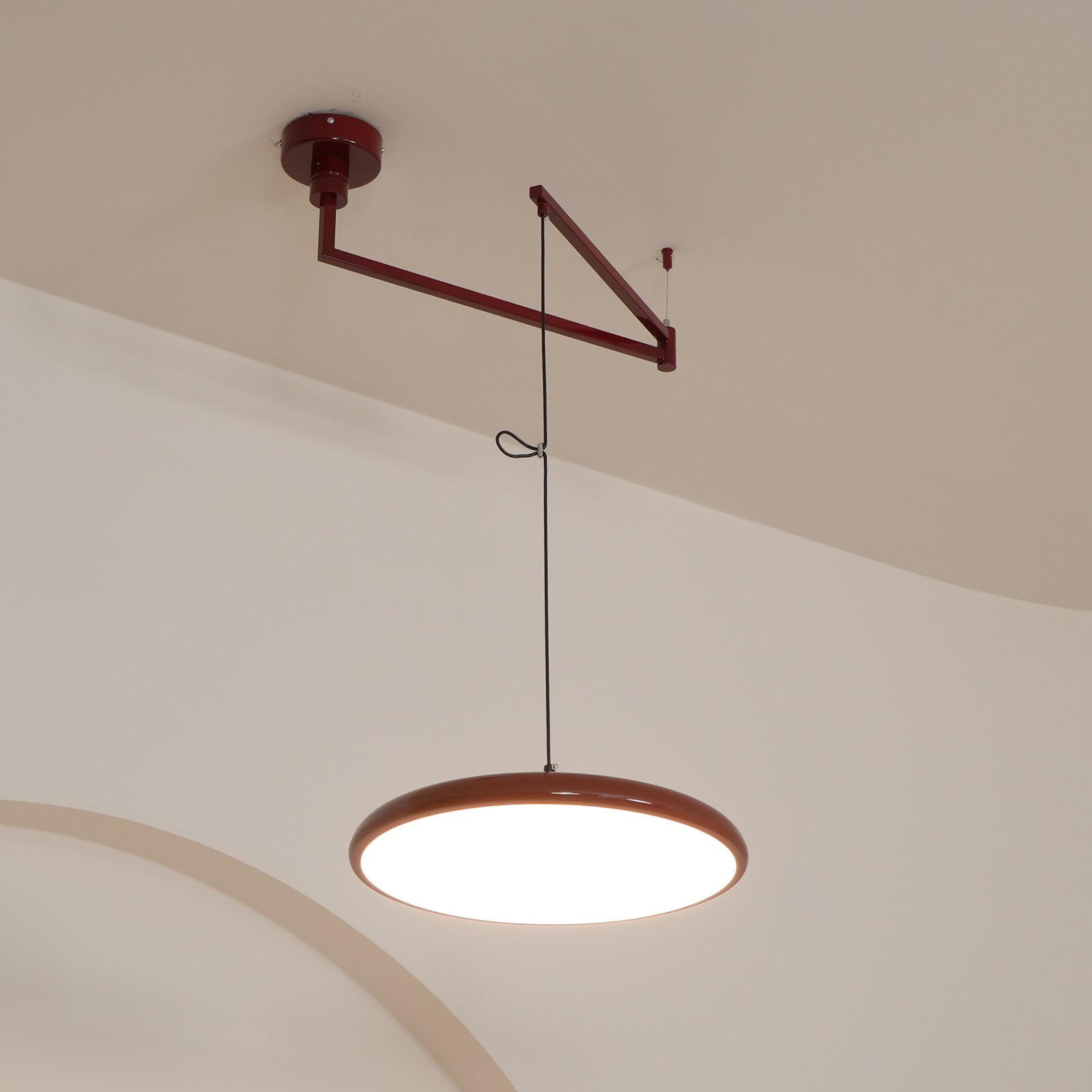 Hanglamp Verstelbaar Metaal Acryl Rood Groen Beige Rond Industrieel Woonkamer Eetkamer | Sansoti