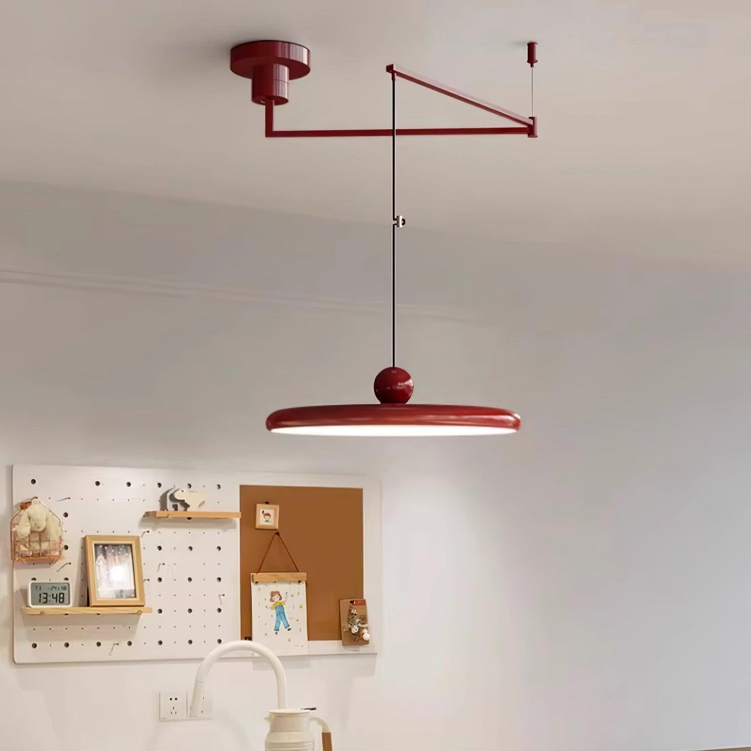 Hanglamp Verstelbaar Metaal Acryl Rood Groen Beige Rond Industrieel Woonkamer Eetkamer | Sansoti