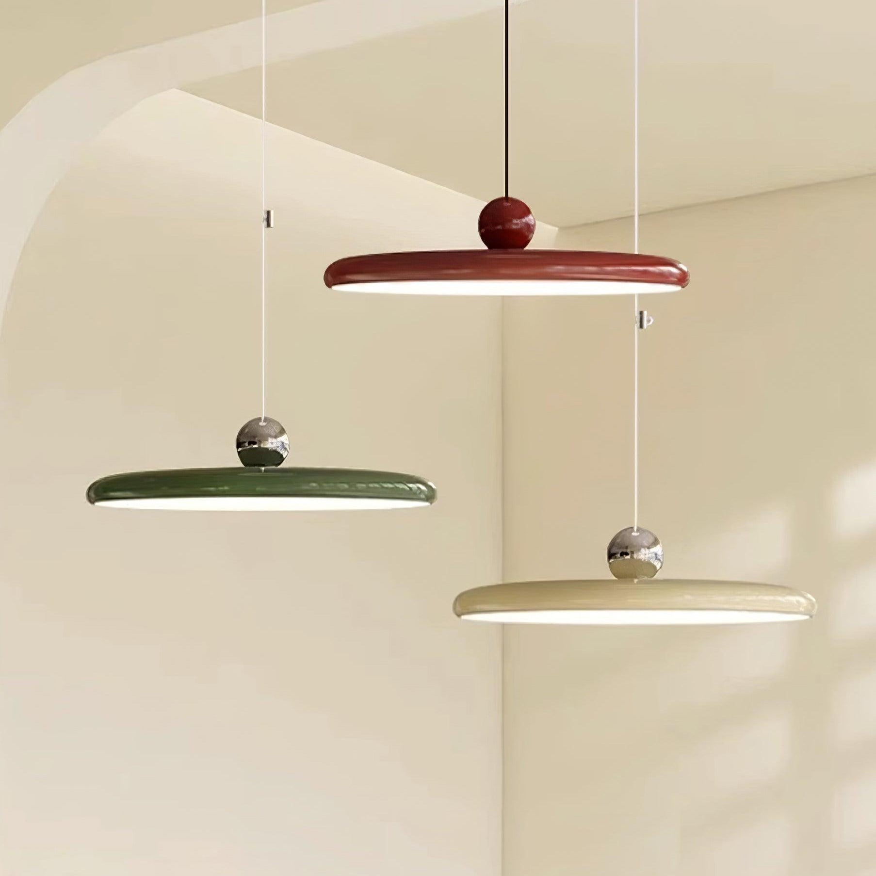 Hanglamp Verstelbaar Metaal Acryl Rood Groen Beige Rond Industrieel Woonkamer Eetkamer | Sansoti