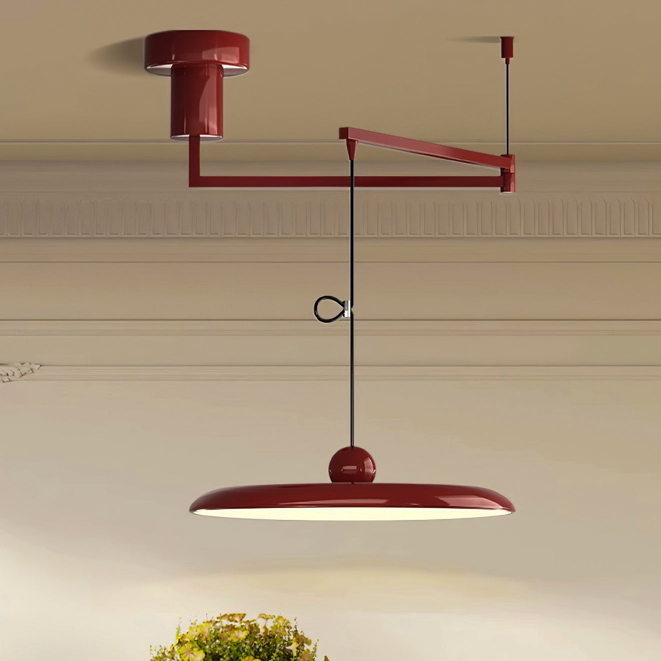 Hanglamp Verstelbaar Metaal Acryl Rood Groen Beige Rond Industrieel Woonkamer Eetkamer | Sansoti