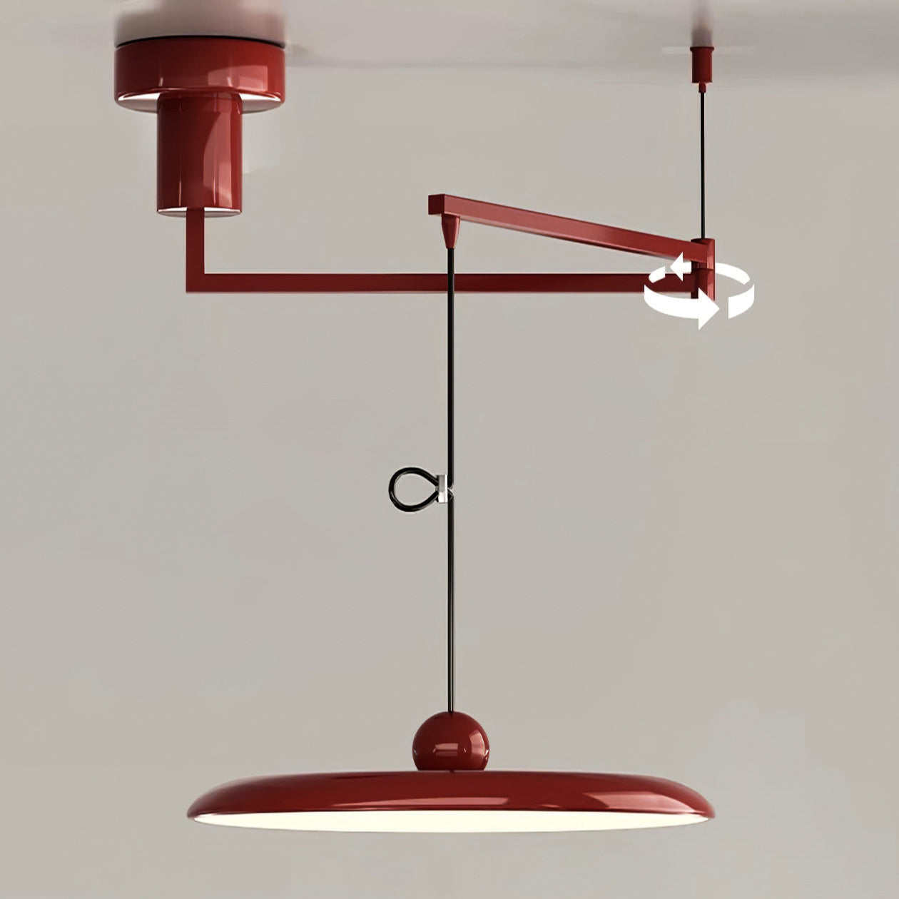 Hanglamp Verstelbaar Metaal Acryl Rood Groen Beige Rond Industrieel Woonkamer Eetkamer | Sansoti