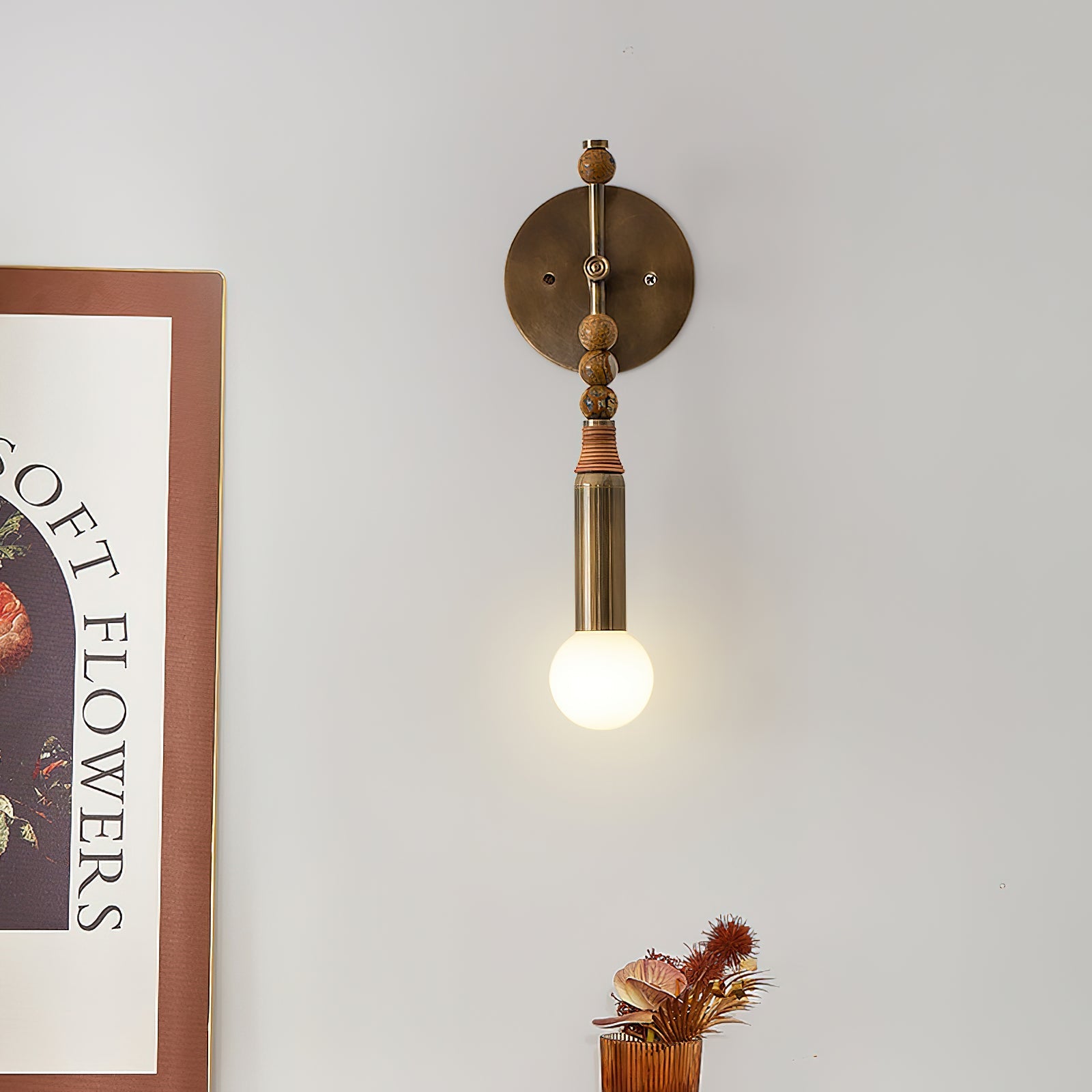 Toam Wandlamp Marmer Messing – Persepolis Geïnspireerd Design met Antique Brass Afwerking 18.9 en 27.6 inch | Sansoti