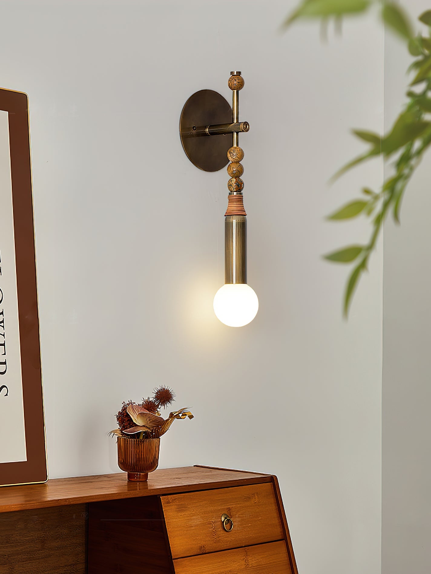 Toam Wandlamp Marmer Messing – Persepolis Geïnspireerd Design met Antique Brass Afwerking 18.9 en 27.6 inch | Sansoti