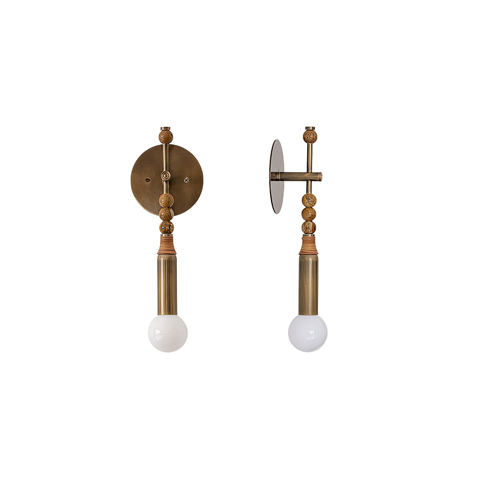 Toam Wandlamp Marmer Messing – Persepolis Geïnspireerd Design met Antique Brass Afwerking 18.9 en 27.6 inch | Sansoti
