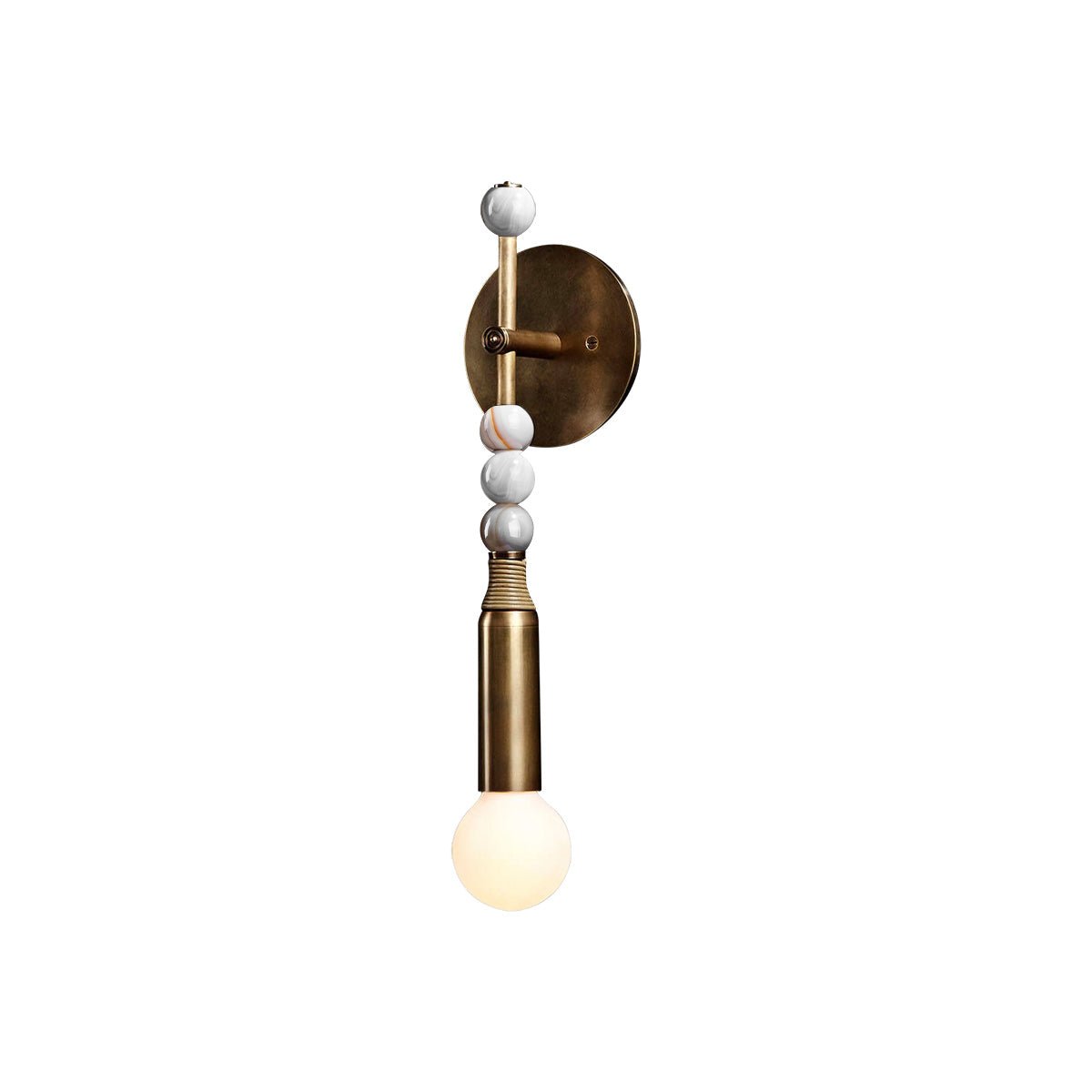 Toam Wandlamp Marmer Messing – Persepolis Geïnspireerd Design met Antique Brass Afwerking 18.9 en 27.6 inch | Sansoti