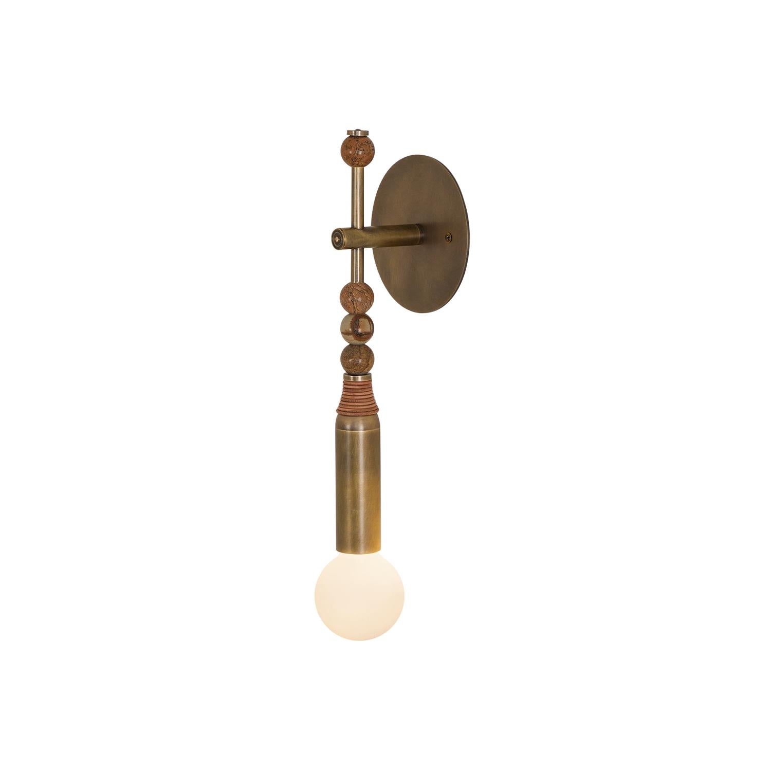 Toam Wandlamp Marmer Messing – Persepolis Geïnspireerd Design met Antique Brass Afwerking 18.9 en 27.6 inch | Sansoti