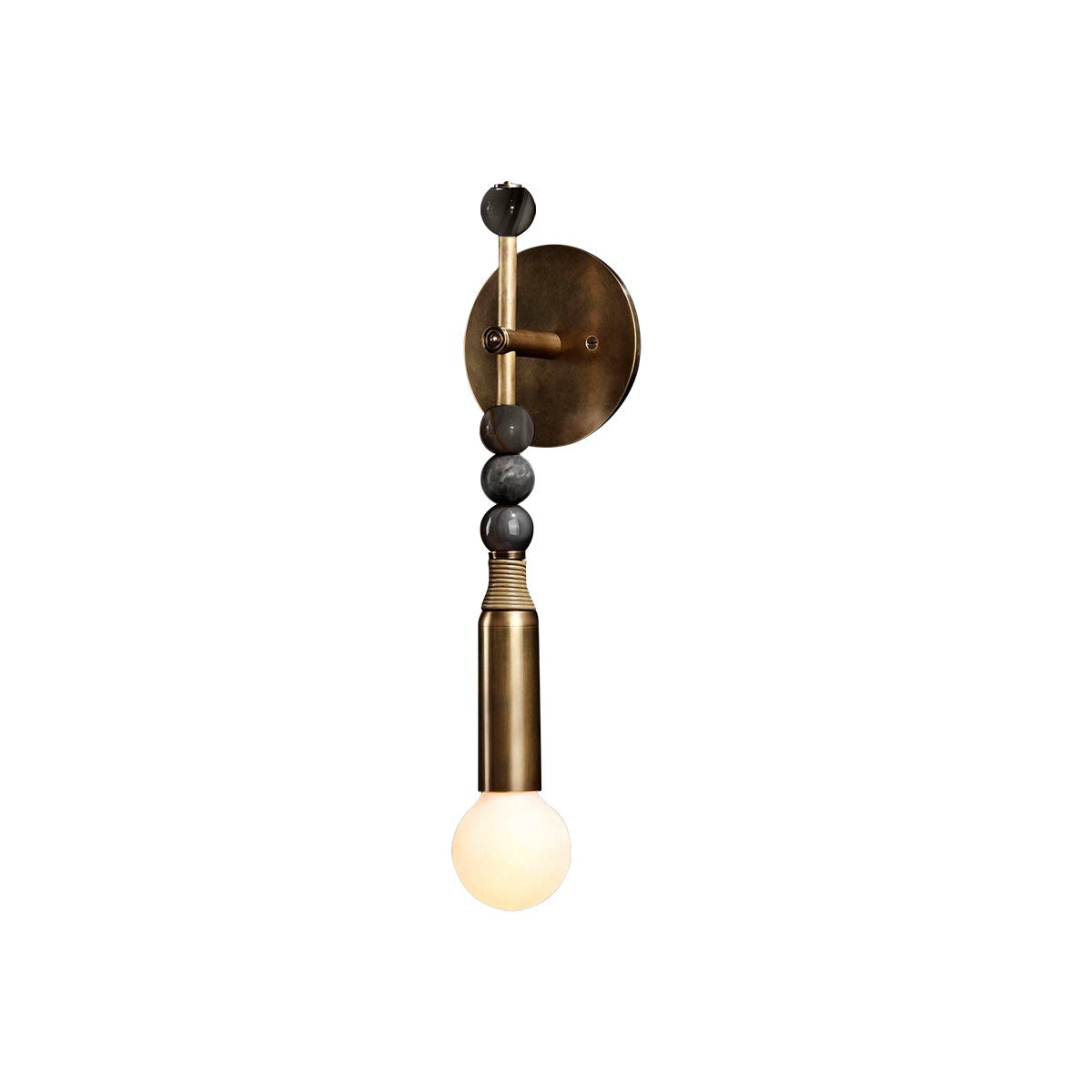 Toam Wandlamp Marmer Messing – Persepolis Geïnspireerd Design met Antique Brass Afwerking 18.9 en 27.6 inch | Sansoti