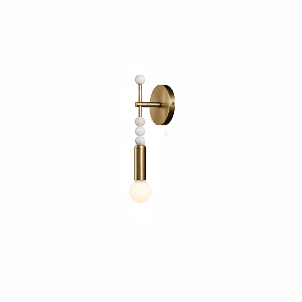 Toam Wandlamp Marmer Messing – Persepolis Geïnspireerd Design met Antique Brass Afwerking 18.9 en 27.6 inch | Sansoti