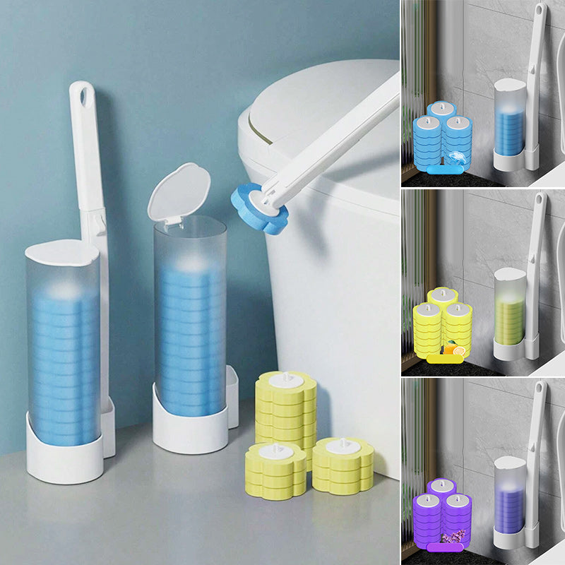 Toilettenbürste mit Einweg-Reinigungsköpfen und Halterung für hygienische Toilettenreinigung | Restfield