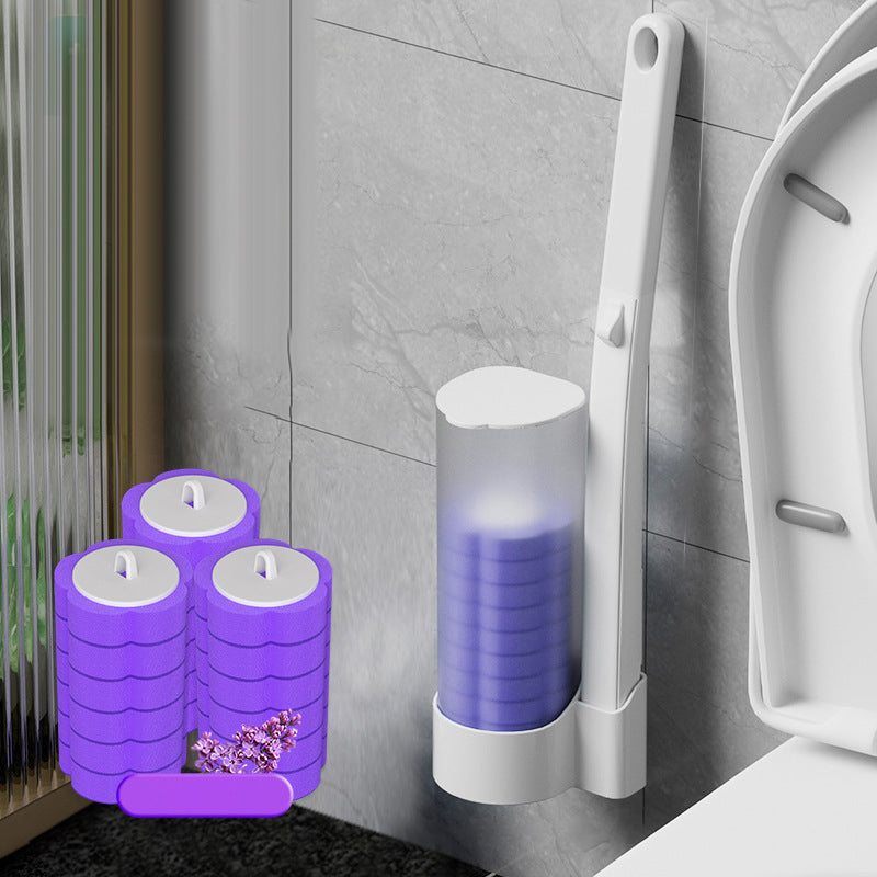 Toilettenbürste mit Einweg-Reinigungsköpfen und Halterung für hygienische Toilettenreinigung | Restfield