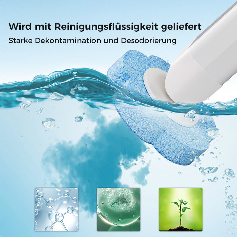 Toilettenbürste mit Einweg-Reinigungsköpfen und Halterung für hygienische Toilettenreinigung | Restfield