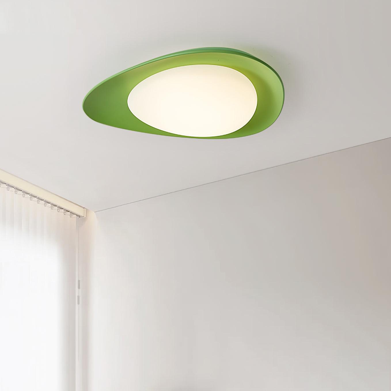 LED Plafondlamp Bladvorm Resin Groen Woonkamer Slaapkamer Eetkamer Organische Plafondlamp Scandinavisch Interieur | Sansoti