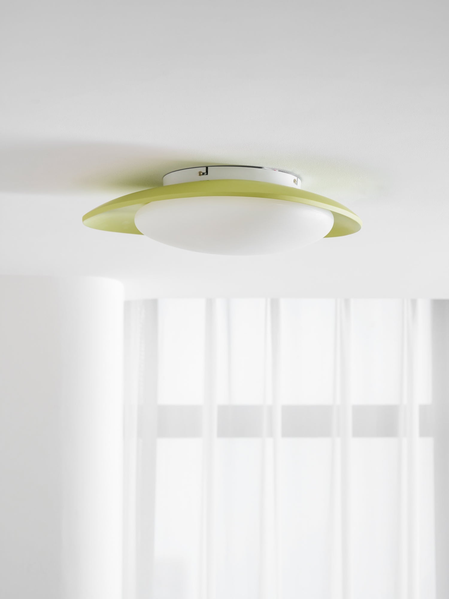 Plafonnier Résine Ovale Vert Beige Salon Chambre LED 3000K 4000K 6000K Ø36 Ø46cm Organique Plafonnier Dimmable | Restfield