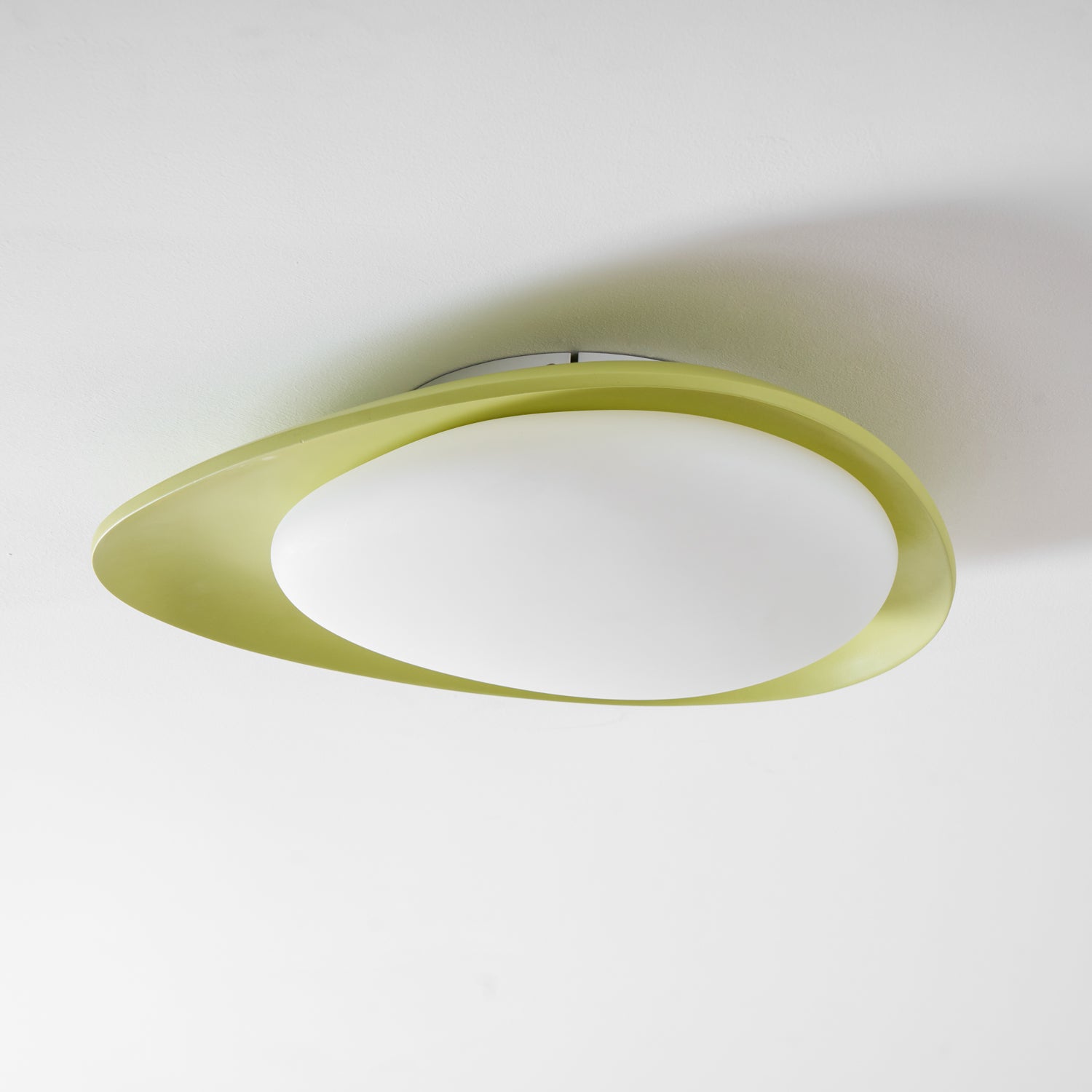 Plafonnier Résine Ovale Vert Beige Salon Chambre LED 3000K 4000K 6000K Ø36 Ø46cm Organique Plafonnier Dimmable | Restfield