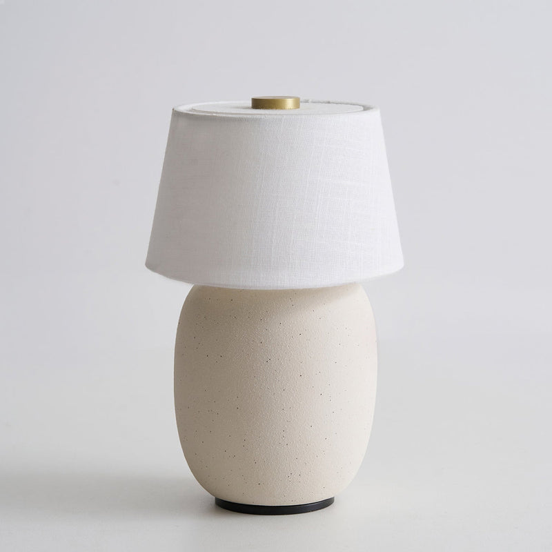 Draagbare Tafellamp met Geïntegreerde Batterij 240 lm Warm Wit 3000K Keramiek Linnen Kap Touch-Bediening | Sansoti