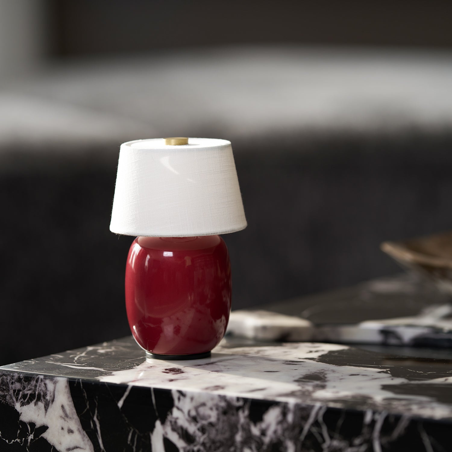 Draagbare Tafellamp met Geïntegreerde Batterij 240 lm Warm Wit 3000K Keramiek Linnen Kap Touch-Bediening | Sansoti